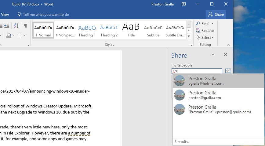 research task pane in word 2016